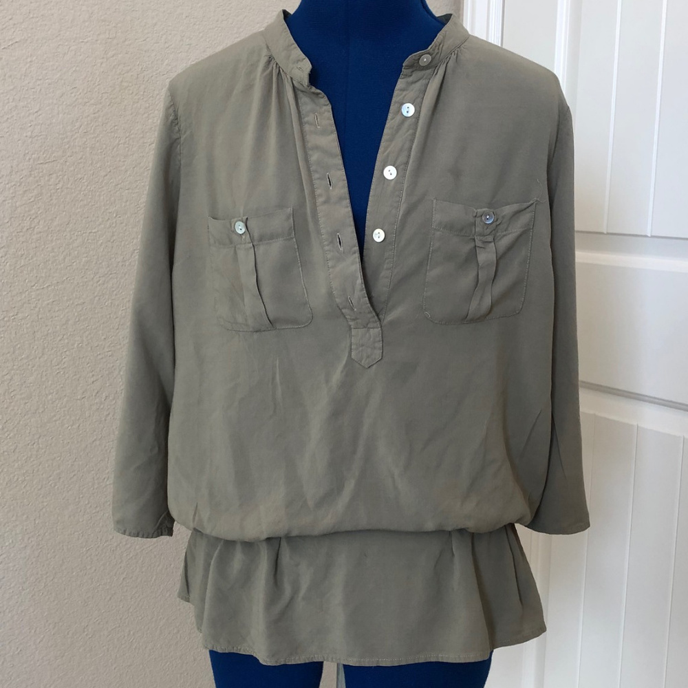 Super Cute Light Long Sleeves Green Blouse-Vintage